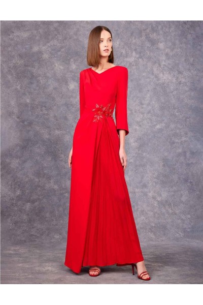 VESTIDO CARLA RUIZ QUILLA PLIS