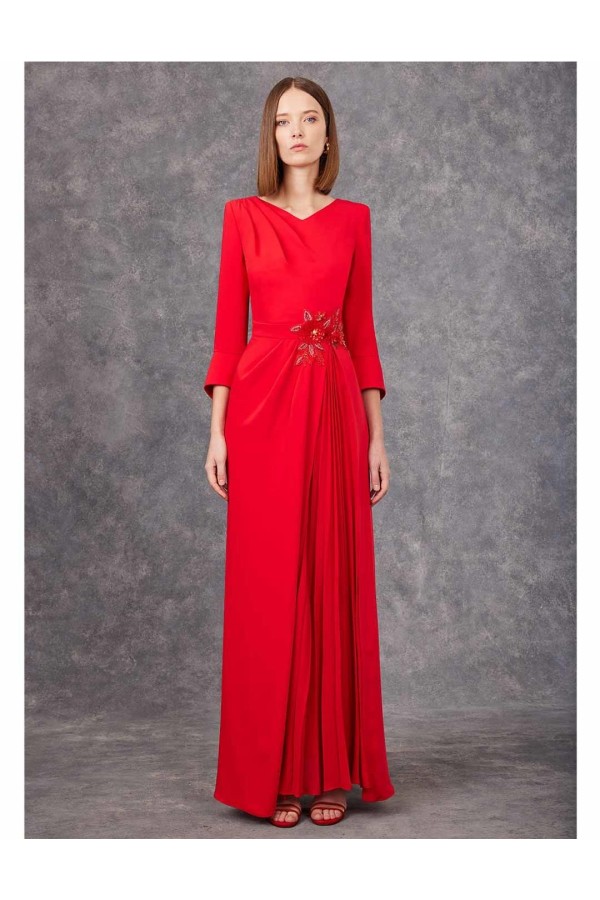 VESTIDO CARLA RUIZ QUILLA PLIS