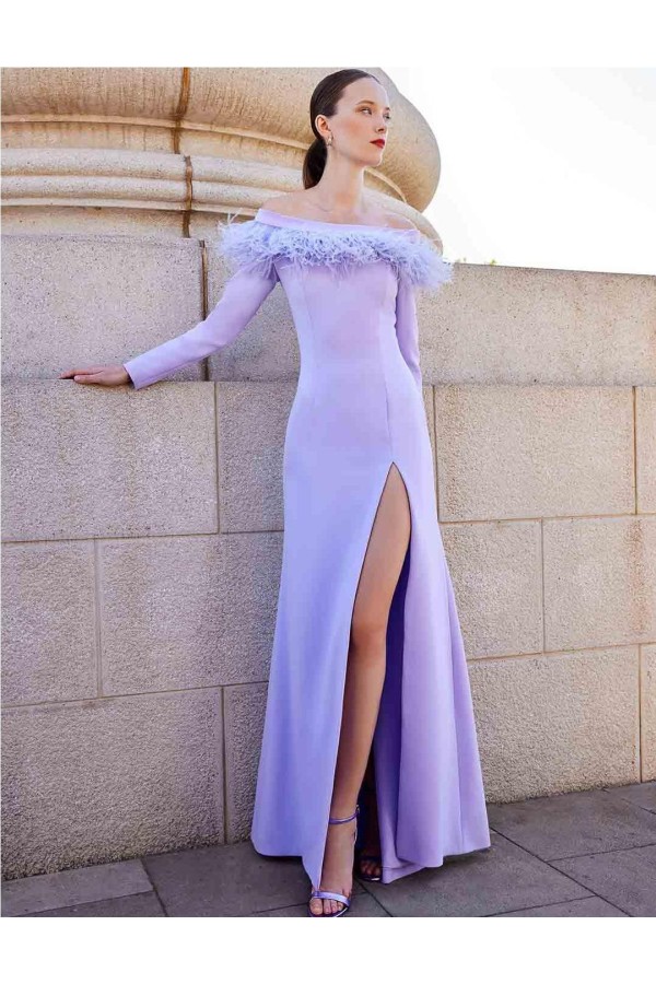 VESTIDO CARLA RUIZ 99539 PLUMA