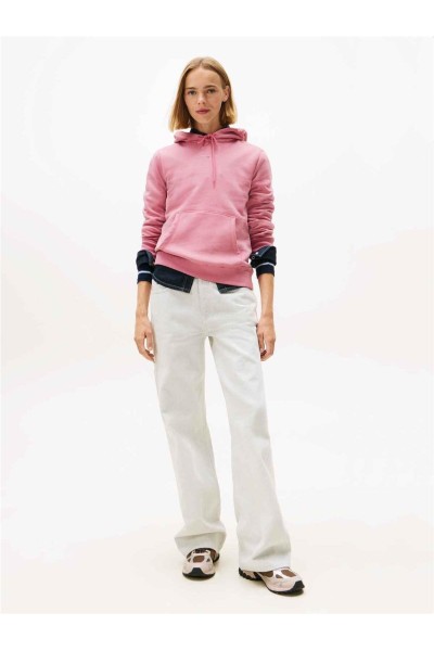 Sudadera Tommy Jeans de felpa con capucha y logo lineal