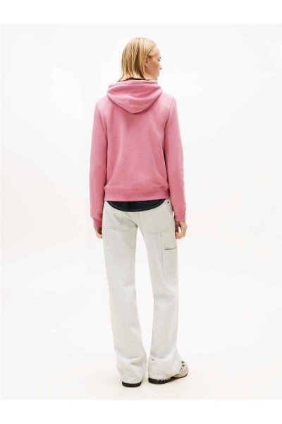 Sudadera Tommy Jeans de felpa con capucha y logo lineal