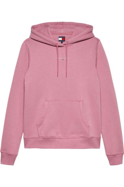 Sudadera Tommy Jeans de felpa con capucha y logo lineal
