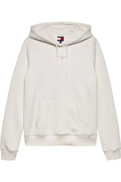 Sudadera Tommy Jeans de felpa con capucha y logo lineal