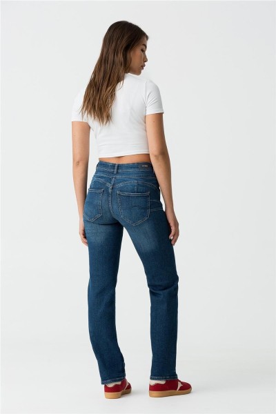 Vaquero Tiffosi Doble up 520 recto con cintura alta