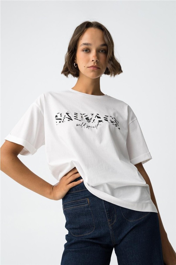 Camiseta Tiffosi Patou relaxed fit con estampado de cebra