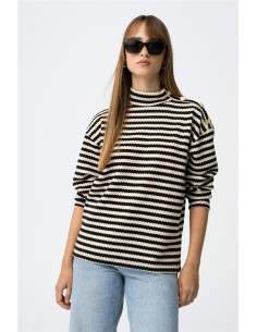 Jersey Tiffosi Boat de punto a rayas con botones decorativos 2