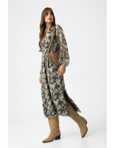 Vestido Tiffosi Kourtney 1 midi fluido estampado