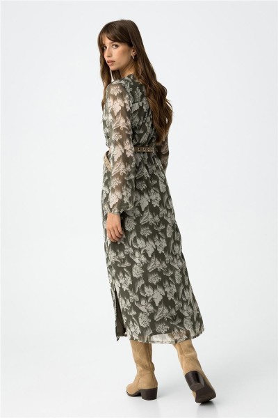 Vestido Tiffosi Kourtney 1 midi fluido estampado