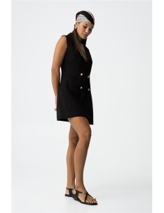 Vestido Tiffosi Amavel negro cruzado elegante 2