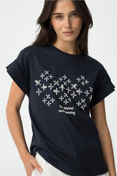 Camiseta Tiffosi Beppina estampada con detalles