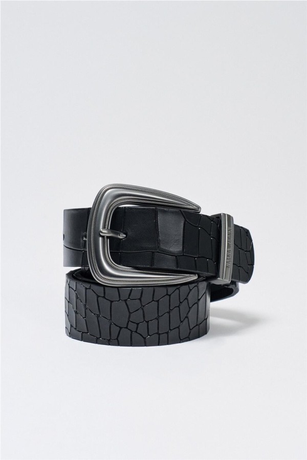 Cinturón Salsa de piel efecto cocodrilo