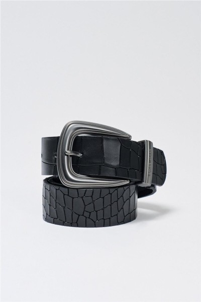 Cinturón Salsa de piel efecto cocodrilo