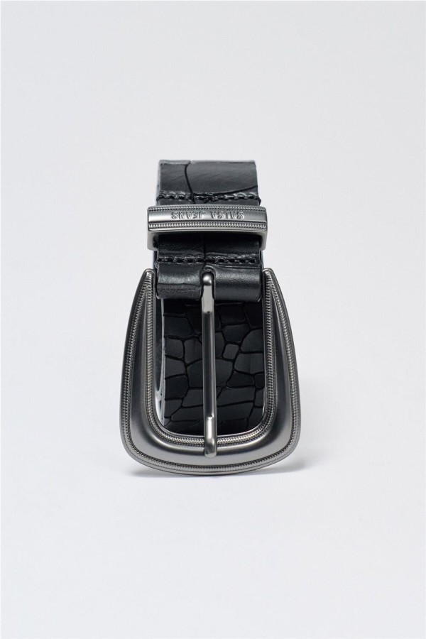 Cinturón Salsa de piel efecto cocodrilo