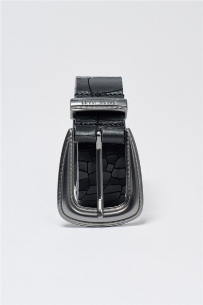 Cinturón Salsa de piel efecto cocodrilo
