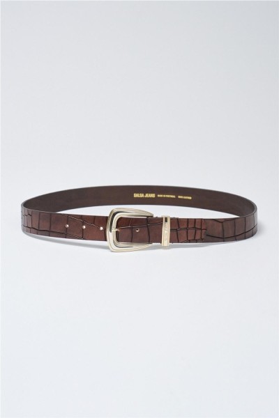 Cinturón Salsa de piel efecto cocodrilo