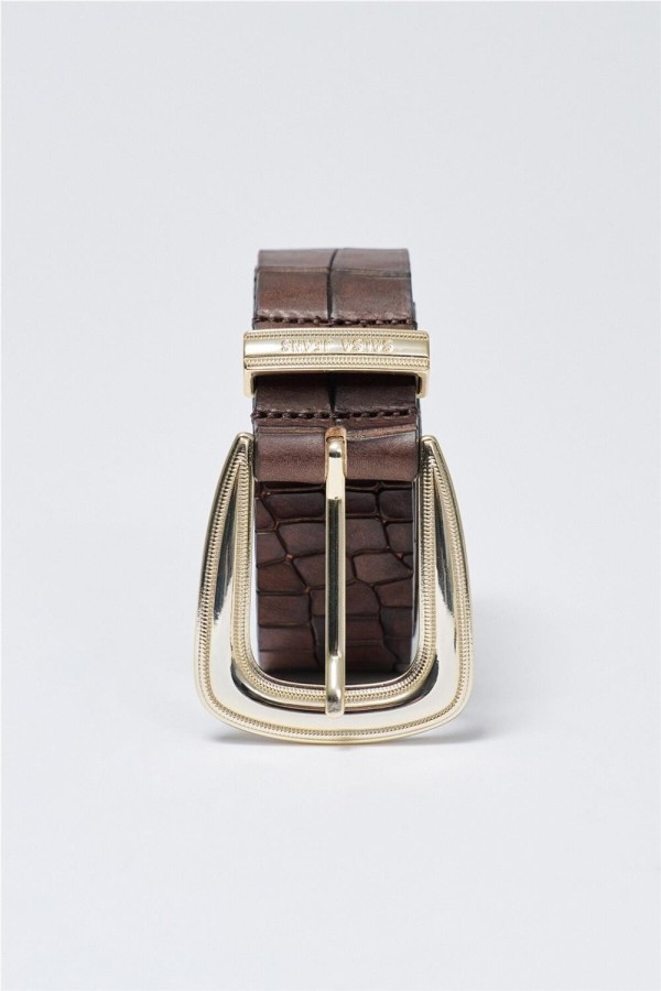 Cinturón Salsa de piel efecto cocodrilo