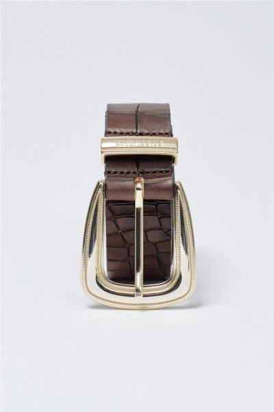 Cinturón Salsa de piel efecto cocodrilo