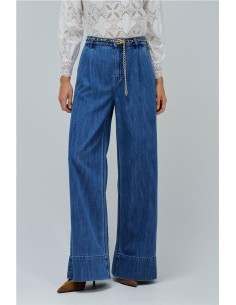 Pantalón Salsa palazzo en lightdenim