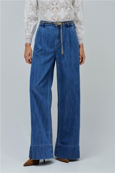 Pantalón Salsa palazzo en lightdenim