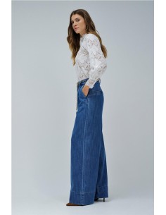 Pantalón Salsa palazzo en lightdenim 2