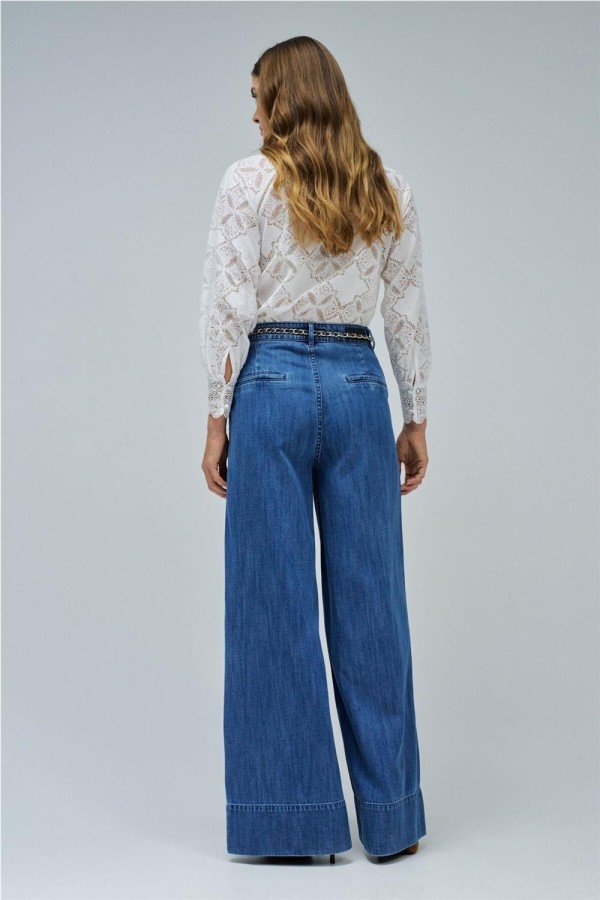 Pantalón Salsa palazzo en lightdenim
