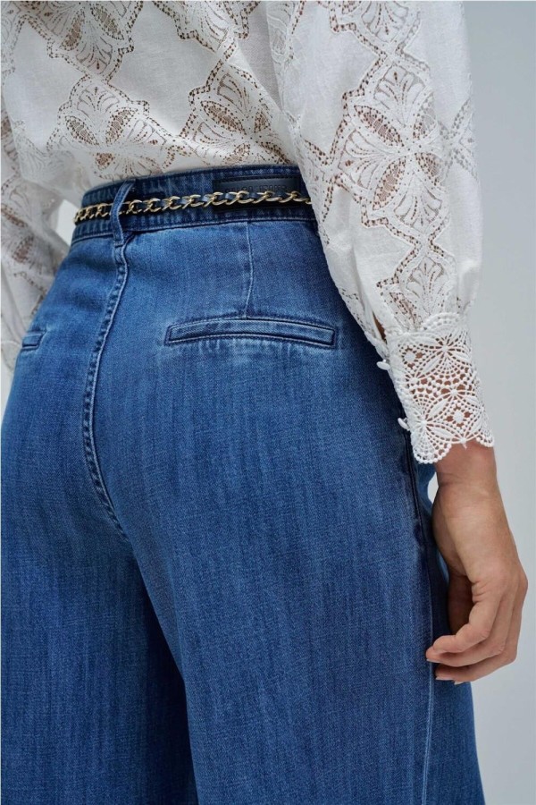 Pantalón Salsa palazzo en lightdenim