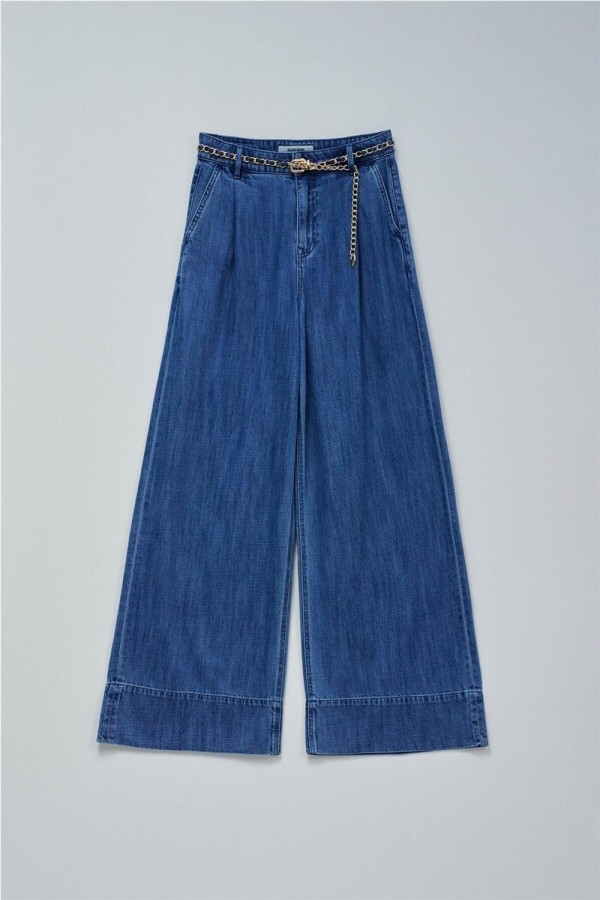 Pantalón Salsa palazzo en lightdenim