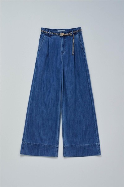 Pantalón Salsa palazzo en lightdenim