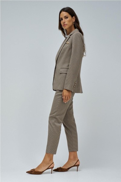 Americana Salsa entallada con estampado de cuadros