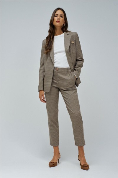 Americana Salsa entallada con estampado de cuadros