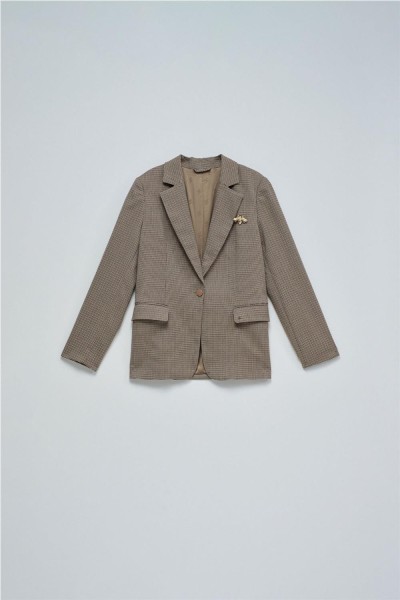 Americana Salsa entallada con estampado de cuadros