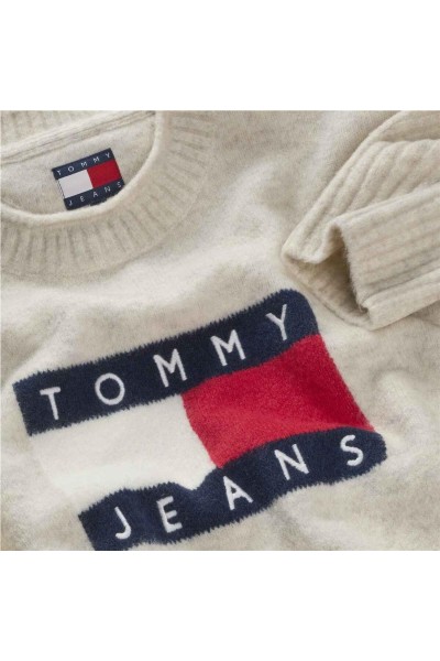 Jersey Tommy Jeans amplio jaspeado con logo
