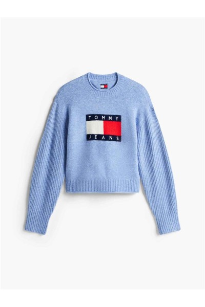 Jersey Tommy Jeans amplio jaspeado con logo