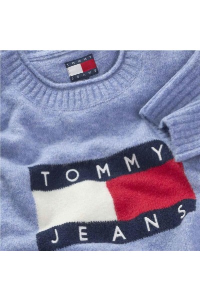 Jersey Tommy Jeans amplio jaspeado con logo