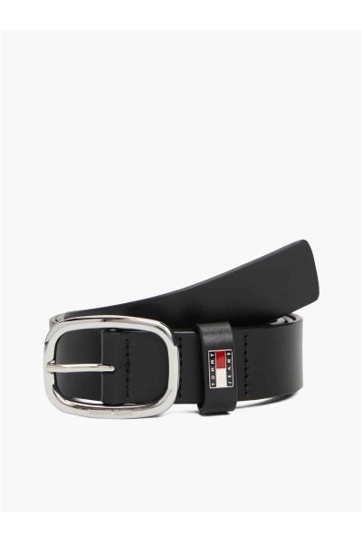 Cinturón Tommy Jeans de piel con hebilla ovalada