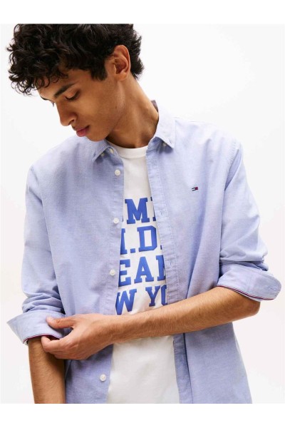Camisa tommy Jeans de algodón oxford con corte slim