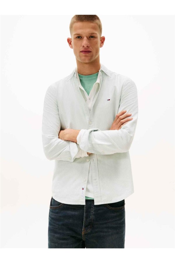 Camisa Tommy Jeans oxford slim fit