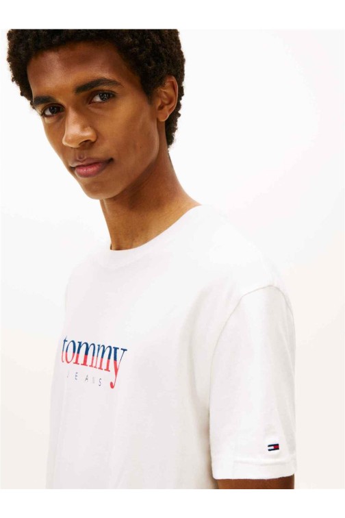 Camiseta Tommy Jeans de punto con logo y cuello redondo