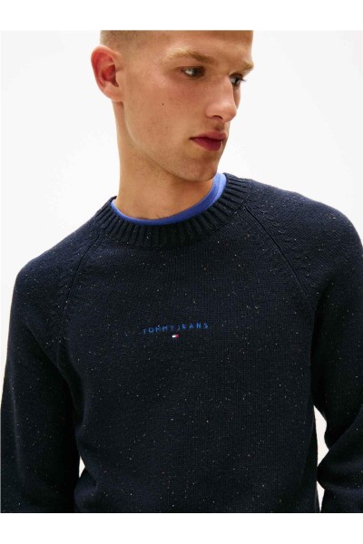 Jersey Tommy Jeans slim con logo lineal y mangas raglán