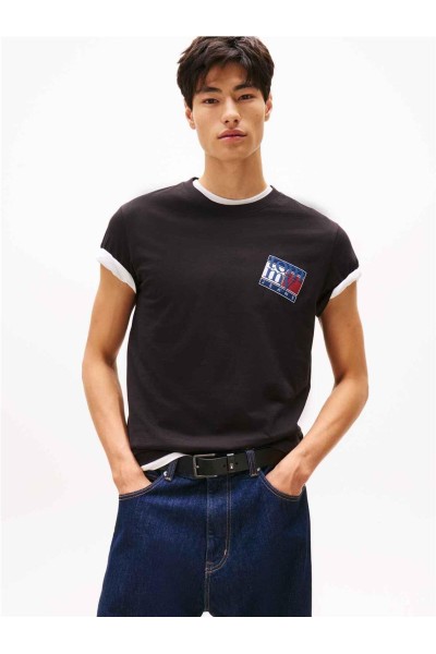 Camiseta Tommy Jeans de cuello redondo con logo bordado