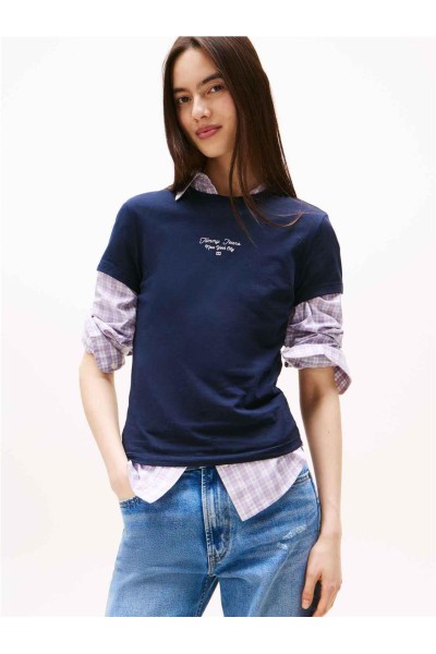 Camiseta Tommy Jeans de punto con logo y corte slim