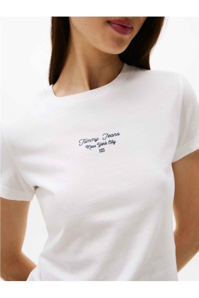 Camiseta Tommy Jeans de punto con logo y corte slim