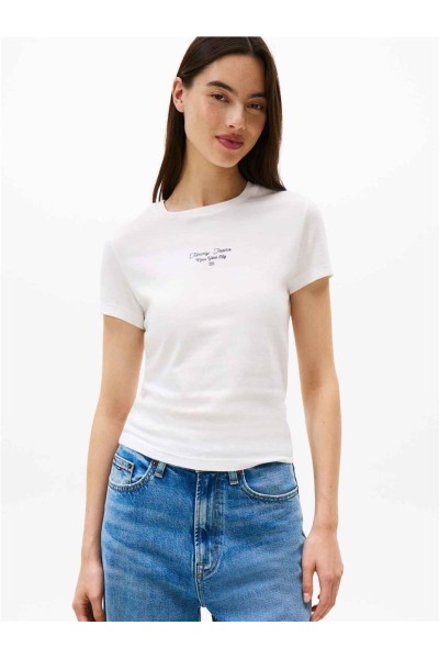 Camiseta Tommy Jeans de punto con logo y corte slim