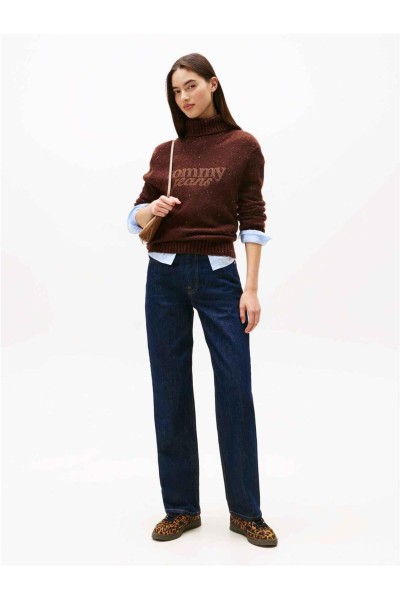 Jersey Tommy Jeans con cuello alto y logo bordado