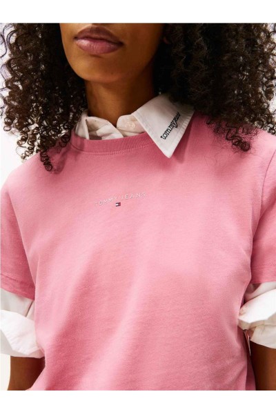 Camiseta Tommy Jeans de cuello redondo con logo lineal