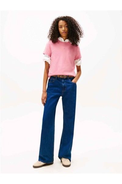 Camiseta Tommy Jeans de cuello redondo con logo lineal