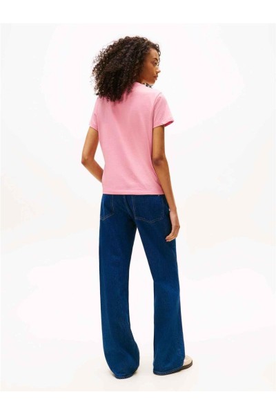 Camiseta Tommy Jeans de cuello redondo con logo lineal