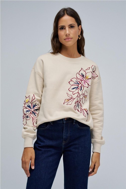 Sudadera Salsa con bordado floral