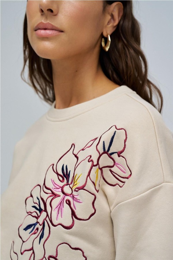 Sudadera Salsa con bordado floral