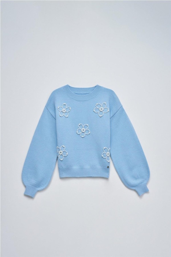 Jersey Salsa de punto con perlas